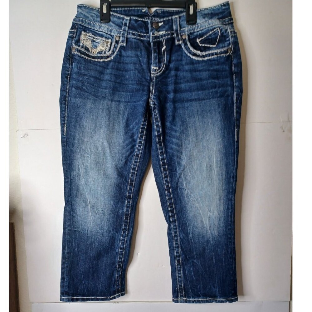 VIGOSS Womens Capri Jeans size 5/6 30X22 Stretch Low Rise med wash - Picture 1 of 6